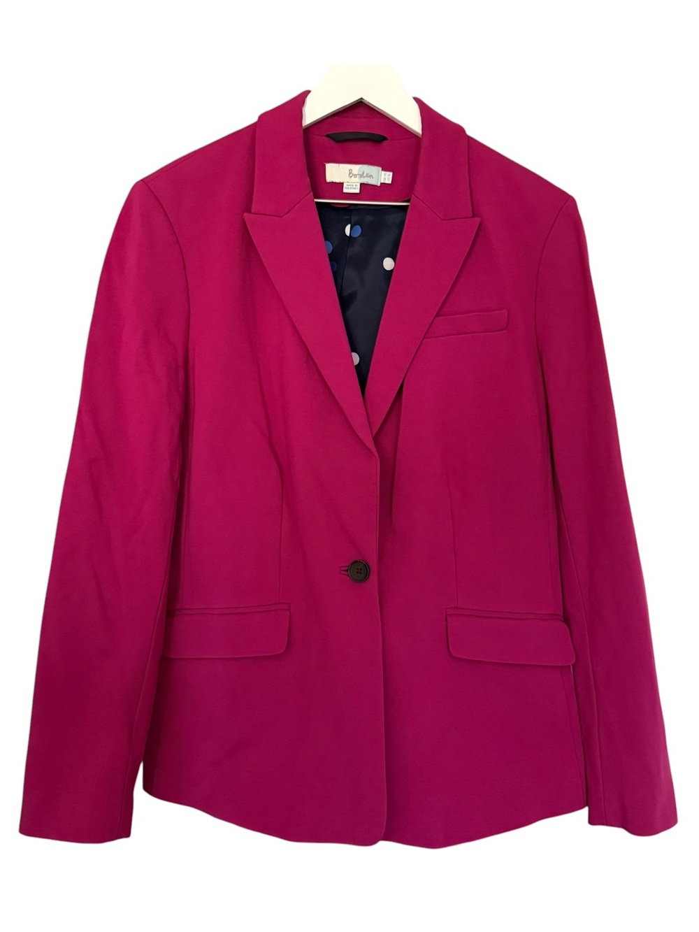 Boden Ponte Knit Blazer Women’s Size 16 Single Breasted Career Fuchsia